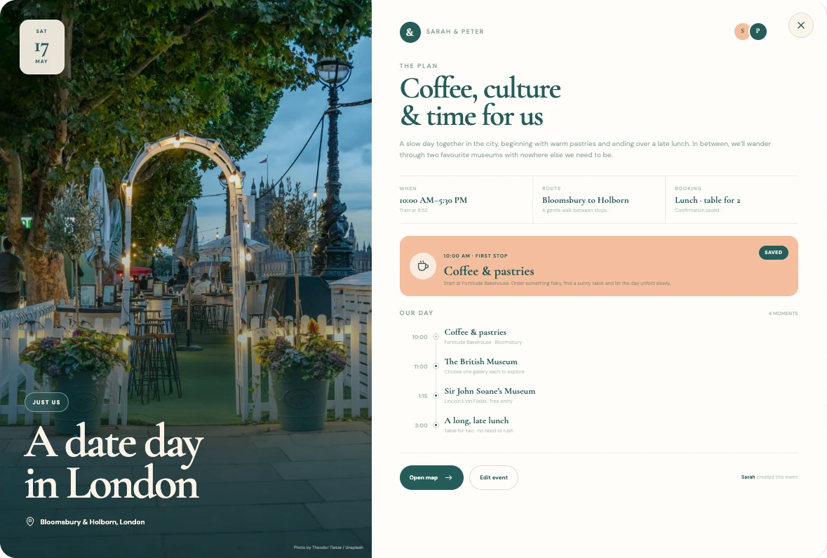 A CoBalance plan for a date day in London: coffee and pastries, the British Museum, Sir John Soane’s Museum and a long, late lunch